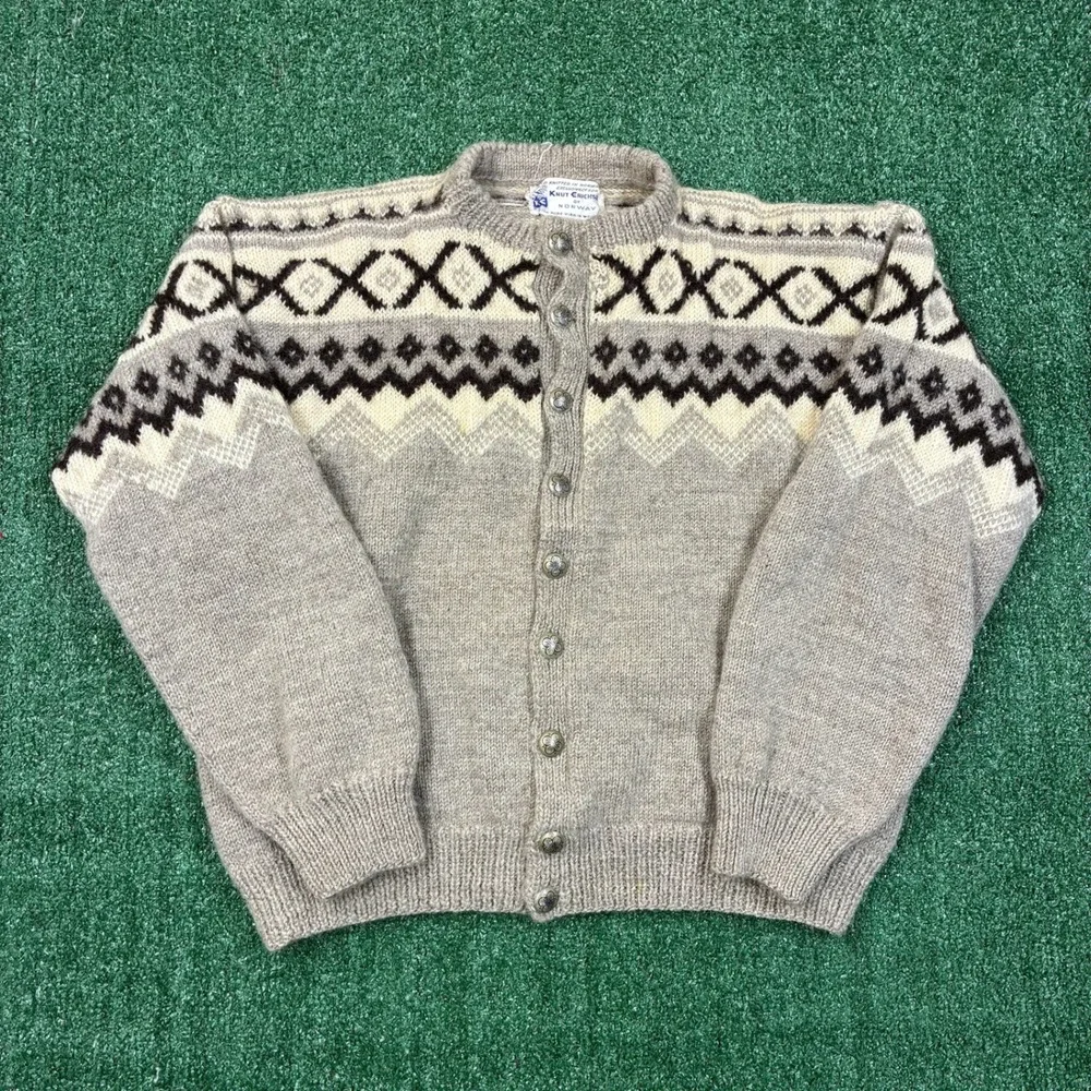 Vintage 1970's Knut Erichsen of Norway Wool Cardigan Sweater